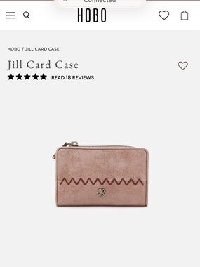 HOBO Jill Card Case Wallet in Hazel Pink Suede